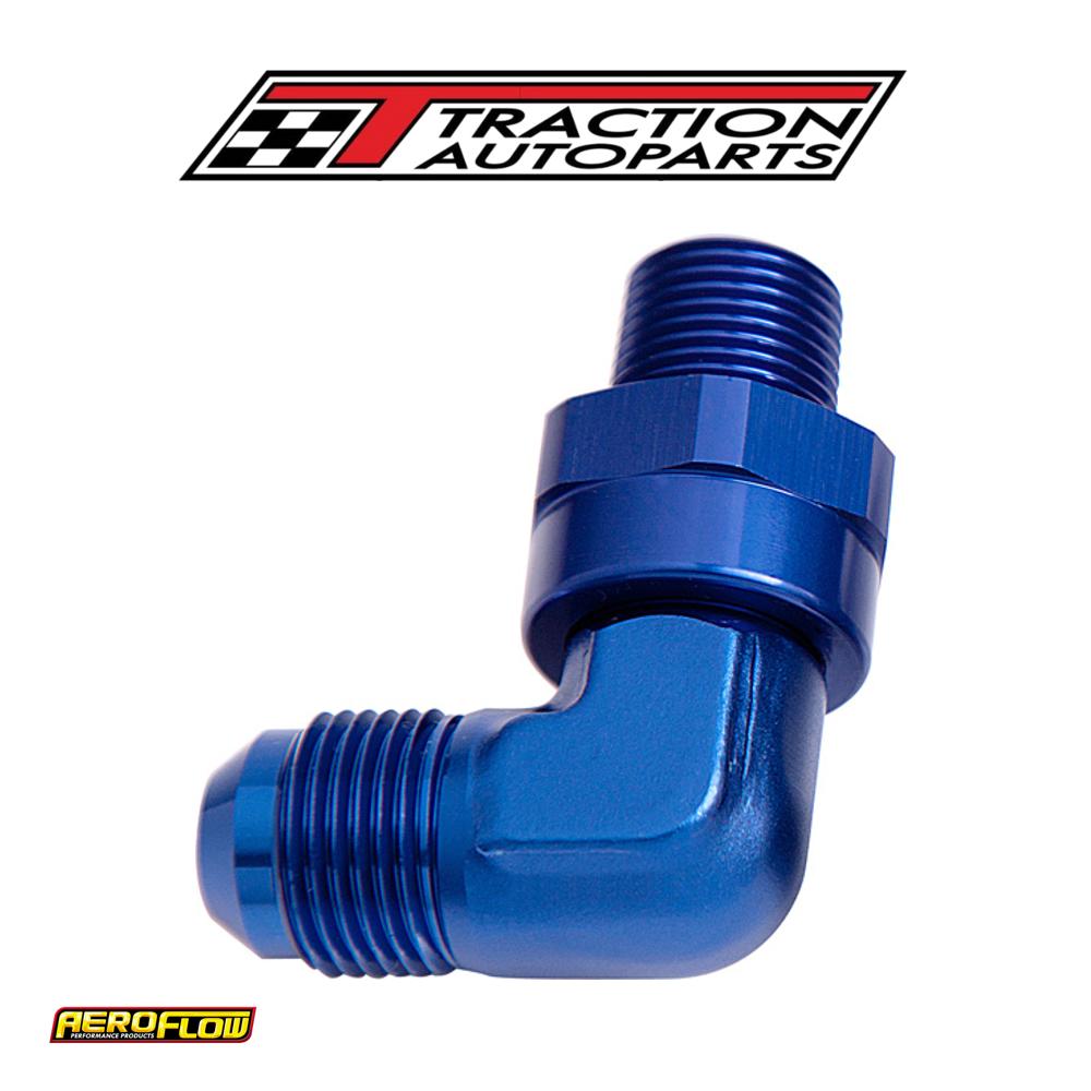 90 Deg 3/8" Npt To -10 an Blue Male Swivel Thread