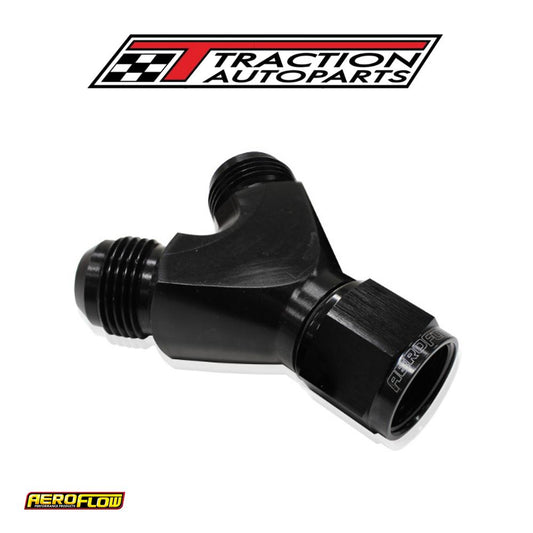 Y Piece -8 Swivel Nut 2 x -6 an Black