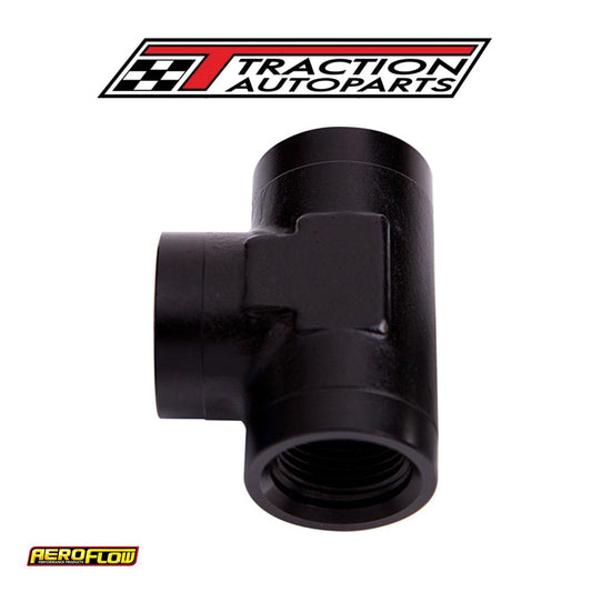 Female Tee -10 Orb Black 3 x -10 Orb Ports