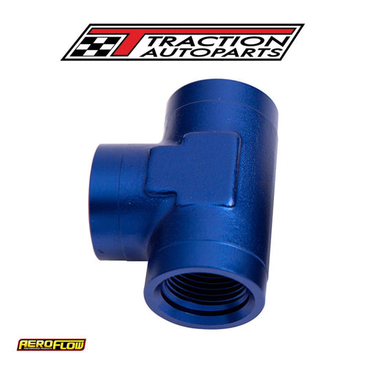 Female Tee -12 Orb Blue 3 x -12 Orb Ports