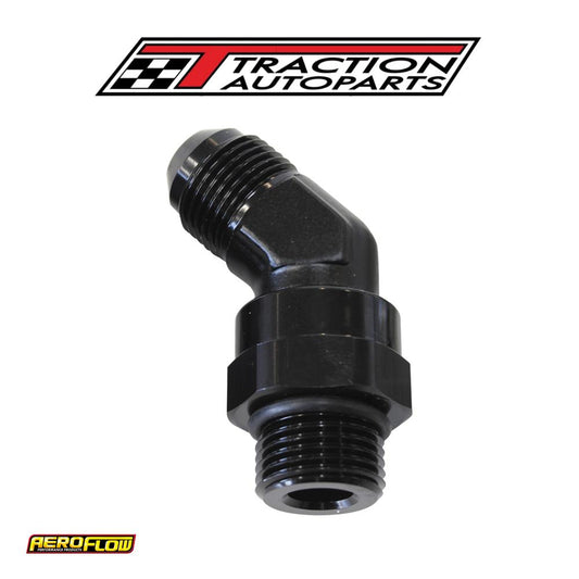 Male -8 Orb 45 To -6 an Male Black Full Swivel