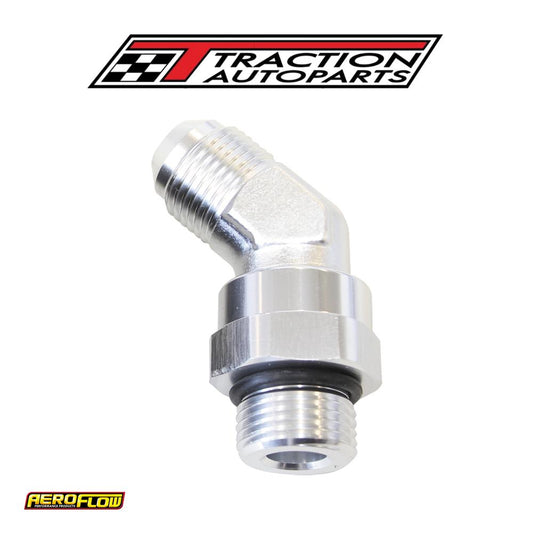 Male -8 Orb 45 To -10 an Male Silver Full Swivel