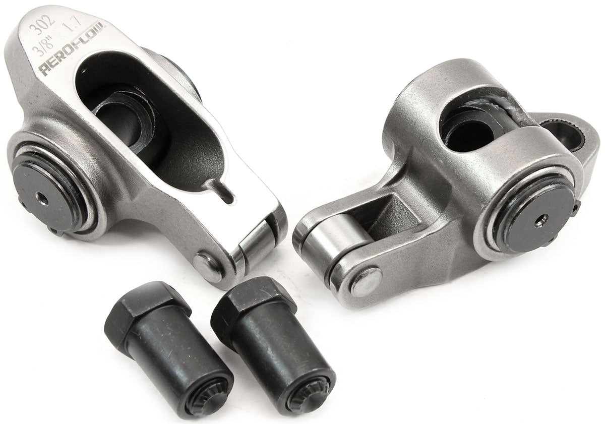 Sbf S/s Rocker Arms 3/8" Stud 1.70 Windsor 302 351 Roller 2 Stainless Aeroflow 95-1221-2