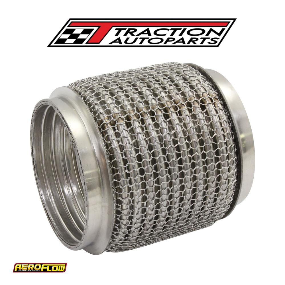 3-1/2" I.d Exhaust Mesh Flex Pipe Joint 4" Long 304 S/steel