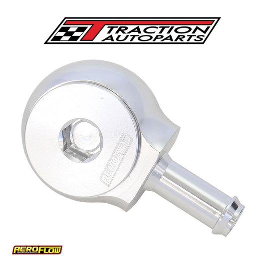 Slimline -10 orb To 5/16" Barb 90 Deg Tight Radius Silver