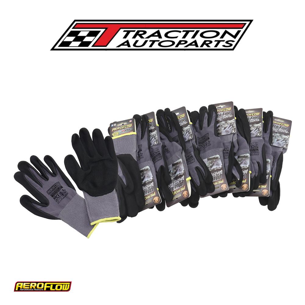 Mechanic Gloves Large Nitrile Foam 12 Pairs Black Work Shop