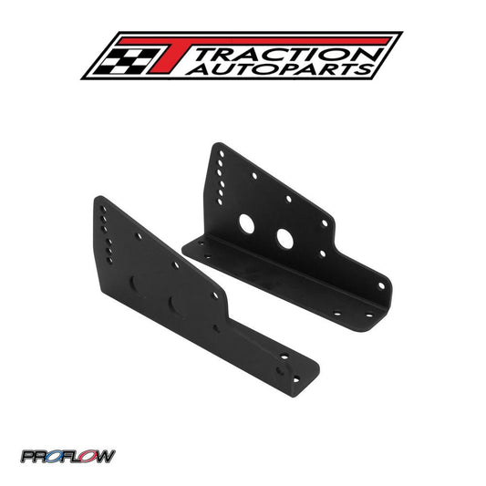 Proflow Aluminium Race Seat Mounting Brackets, Pair, Aluminium, Universal, Black