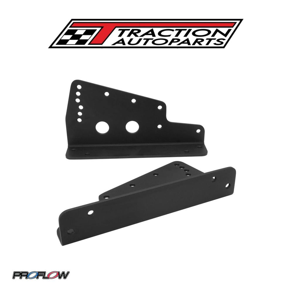 Proflow Aluminium Race Seat Mounting Brackets, Pair, Aluminium, Universal, Black