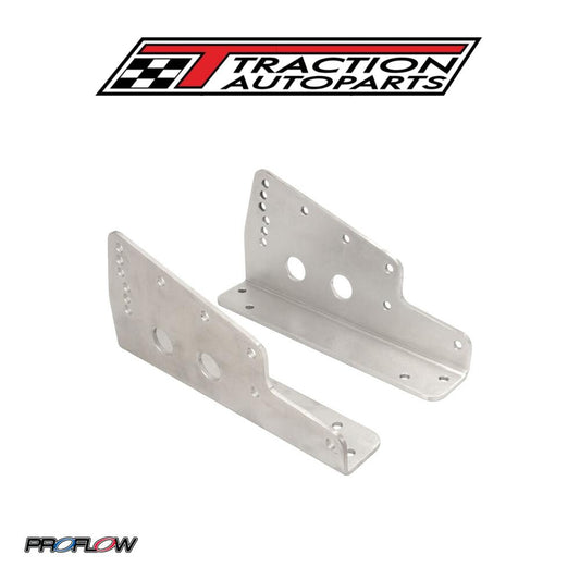 Proflow Aluminium Race Seat Mounting Brackets, Pair, Aluminium, Universal, Silver