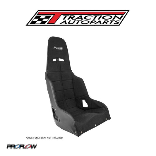 Proflow Aluminium Race Bucket Seat Tweed Cover 17 in - Black