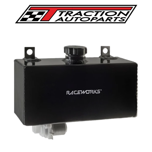 Raceworks Aluminium Washer Tank Horizontal with Motor Universal, Anodised Black