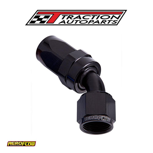 -10 an Taper Series 45 Degree Hose End Black