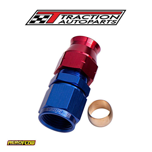 1/4" Hard Line To -4 an female adapter Blue W/ Olive