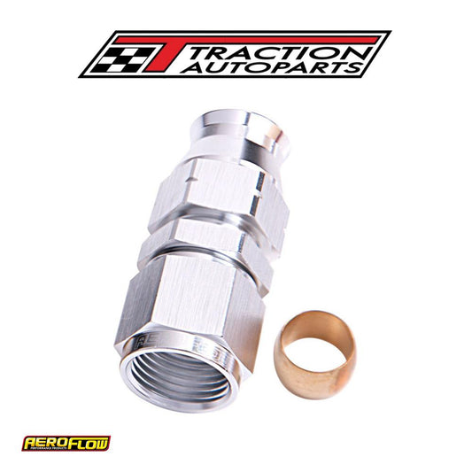 1/4" Hard Line To -4 an female adapter Silver W/ Olive