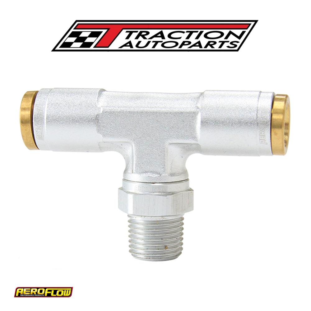 1/8" Npt Tee To 2 X 1/4" 120 Series Nylon Silver Fitting