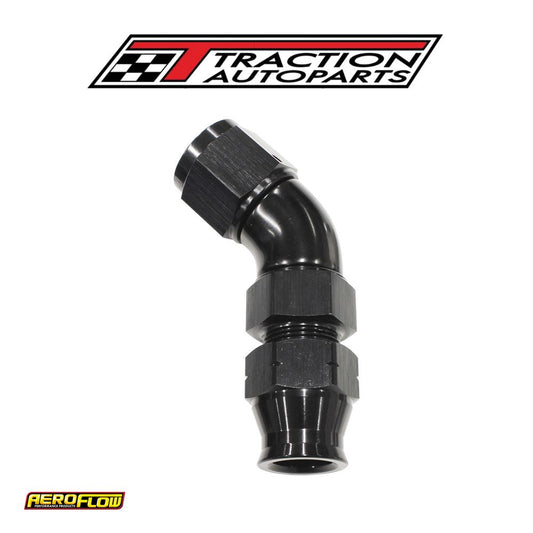 5/16" Tube 45 Deg Female -6 an Black Swivel Nut With Olive