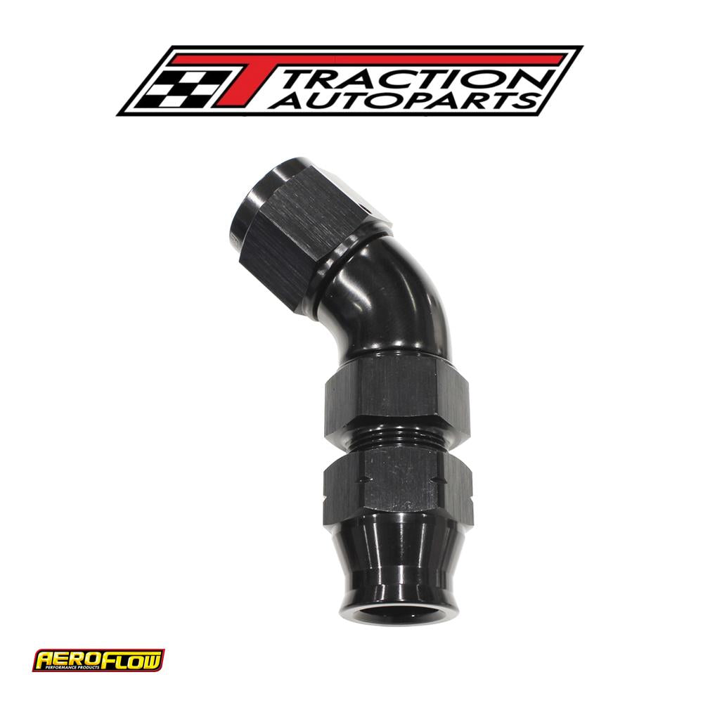 1/2" Tube 45 Deg Female -8 an Black Swivel Nut With Olive