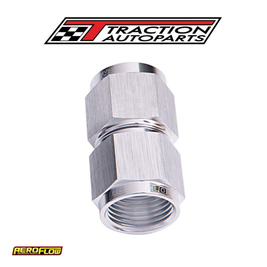 Straight Female Flare -8 an Silver Swivel Coupler