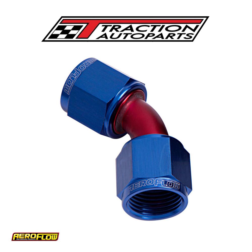 45 Deg Female Flare -10 an Blue Swivel Union