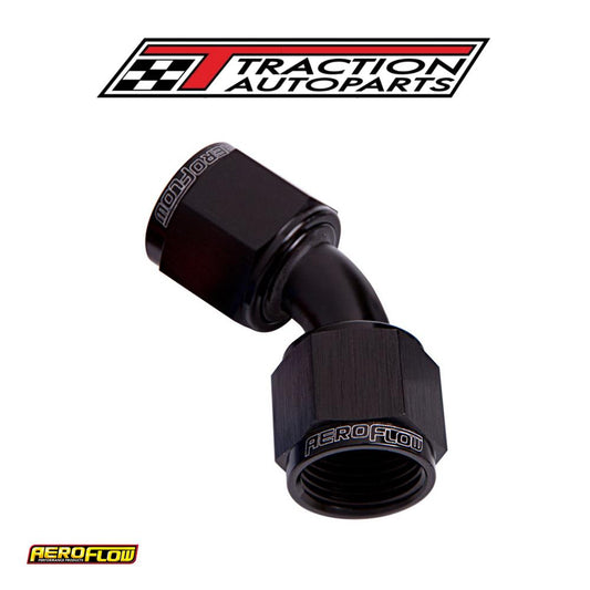 45 Deg Female Flare -16 an Black Swivel Union