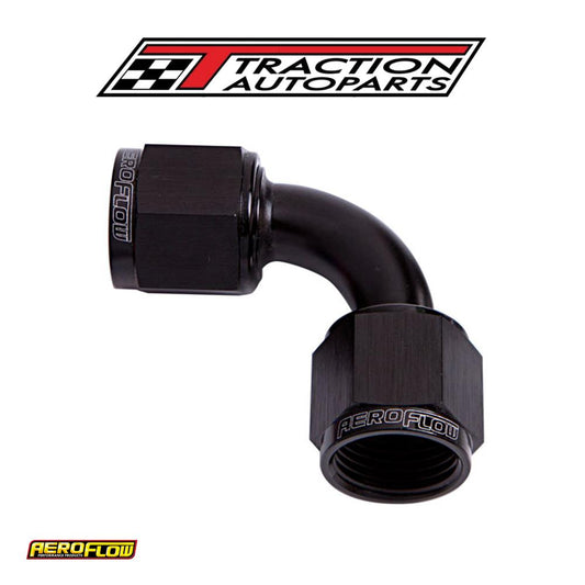 90 Deg Female Flare -6 an Black Swivel Union