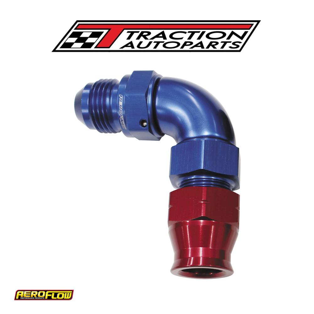 1/4" Tube 90 Deg Male -4 an Blue Swivel Nut With Olive