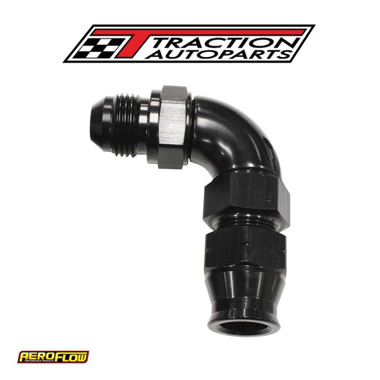 5/16" Tube 90 Deg Male -6 an Black Swivel Nut With Olive