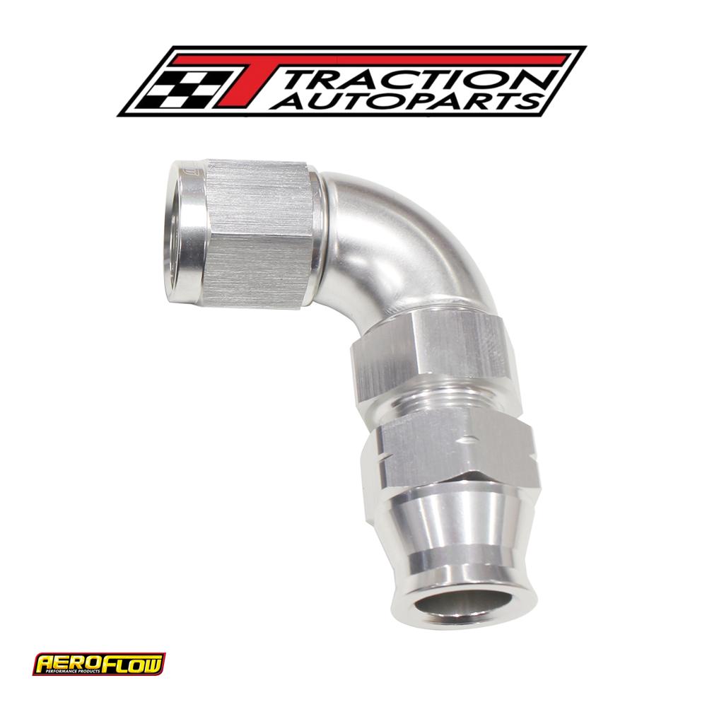 3/8" Tube 90 Deg Female -6 an Silver Swivel Nut With Olive