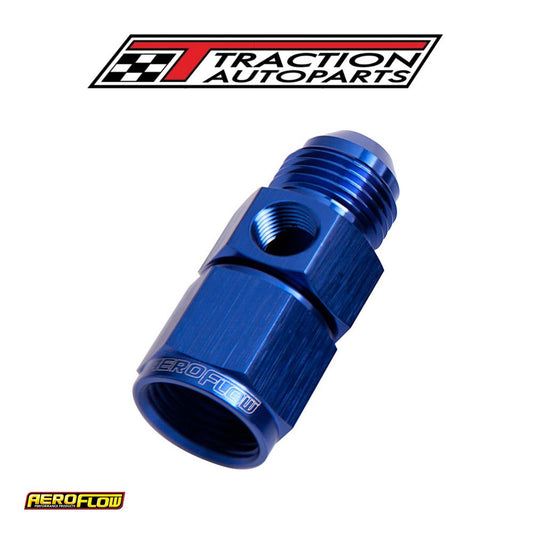 Straight Female - Male -6 an Blue With 1/8" Npt Port