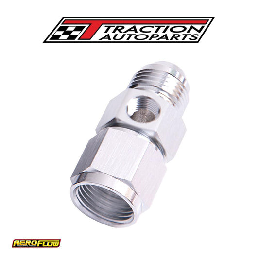 Straight Female - Male -6 an Silver With 1/8" Npt Port