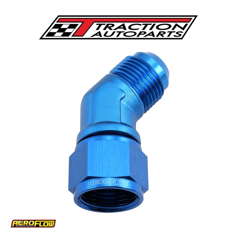 45 Deg Female - Male -12 an Blue Swivel Nut