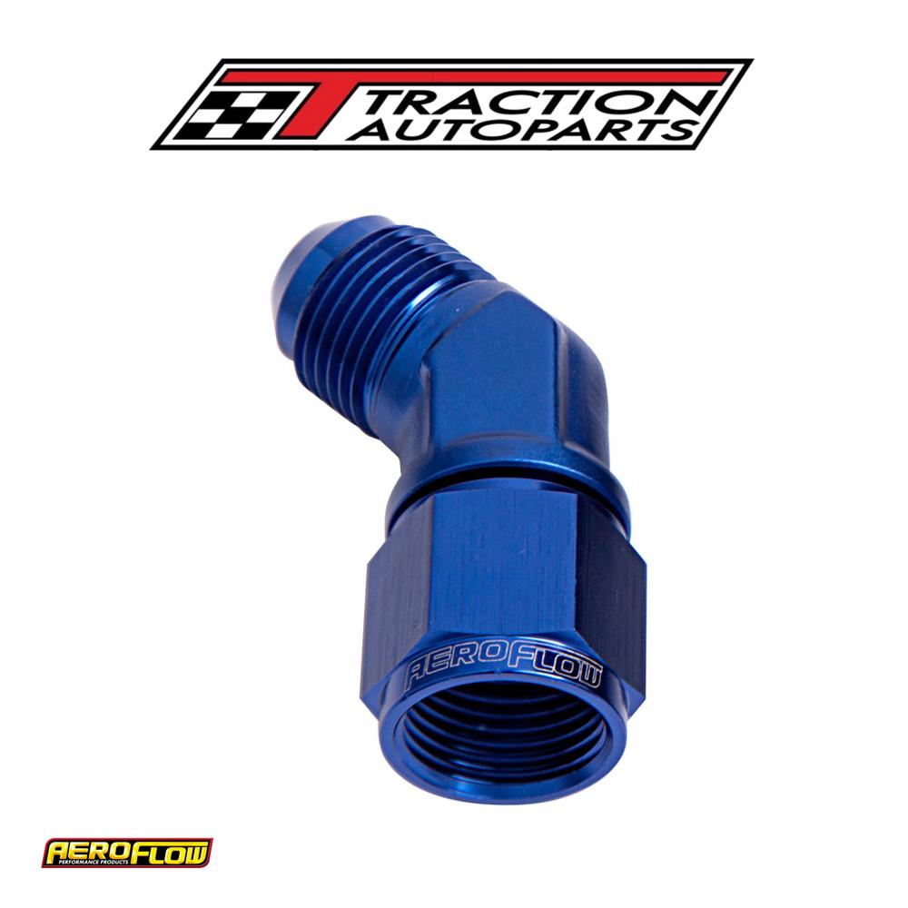 45 Deg Female - Male -16 an Blue Swivel Nut