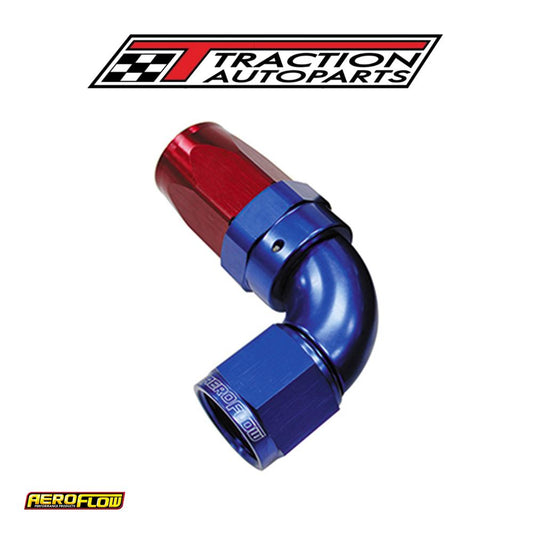 90 Deg Hose End -10 an Blue Full Flow Taper Style