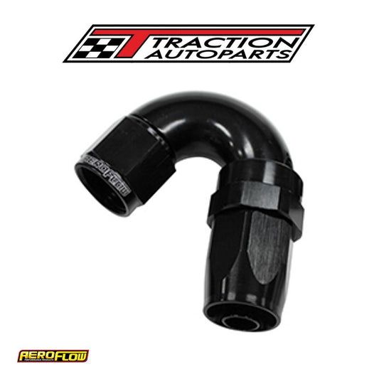 150 Deg Hose End -10 an Black Full Flow Taper Style