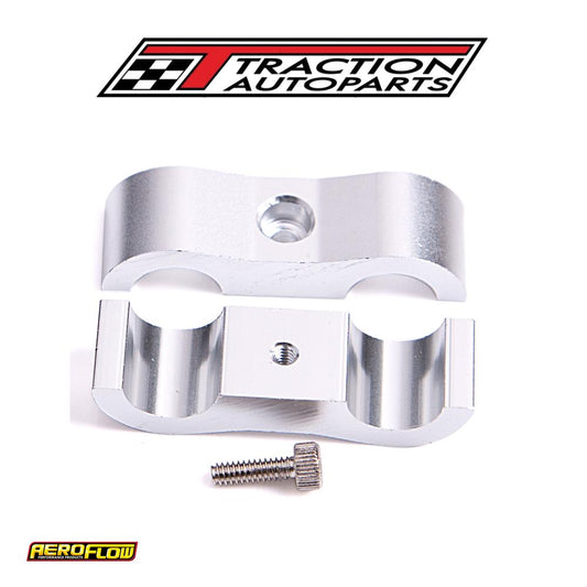 Billet Dual Hose Seper Use -16 hose Silver 27 mm ID Or 1-1/16"