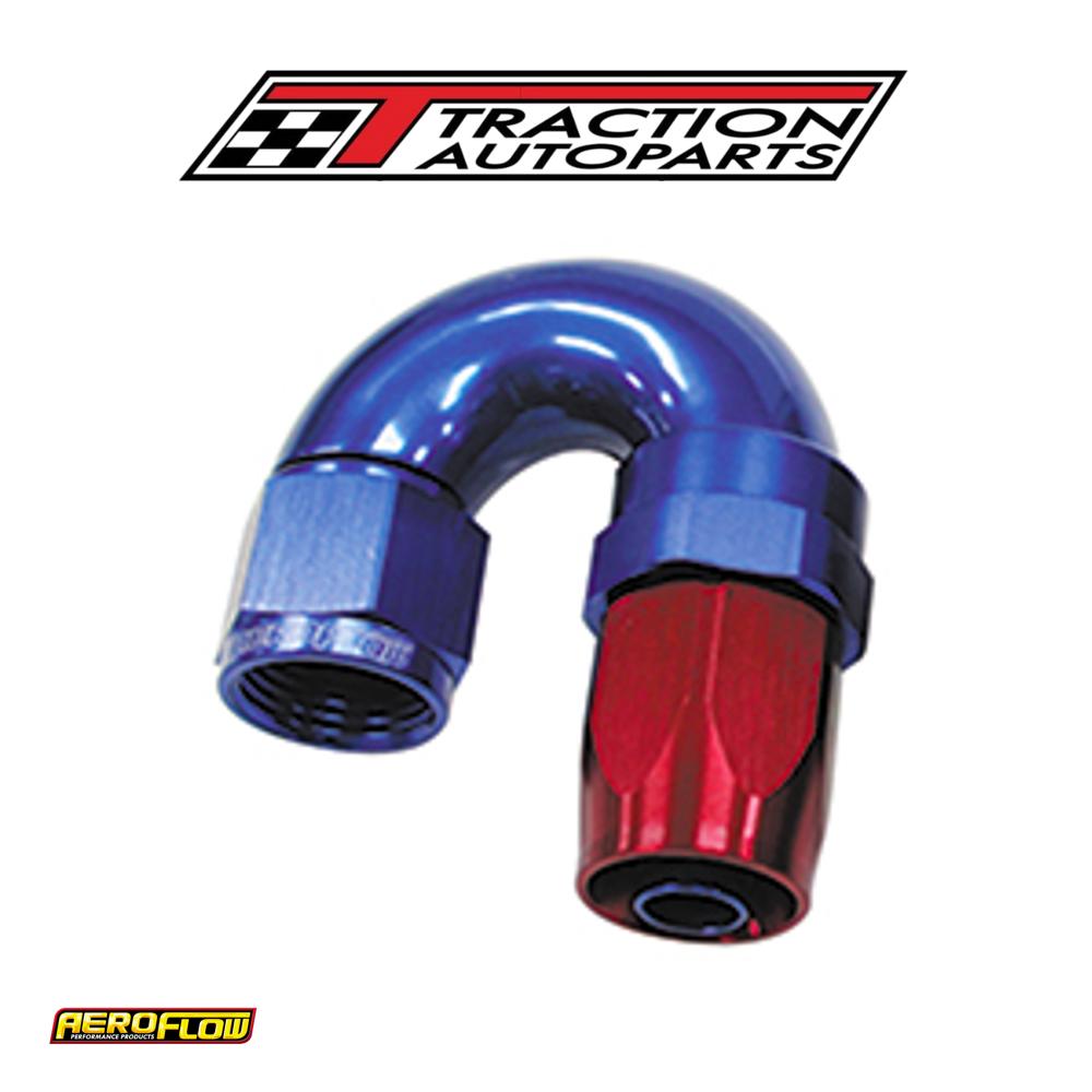 180 Deg Hose End -10 an Blue Full Flow Taper Style