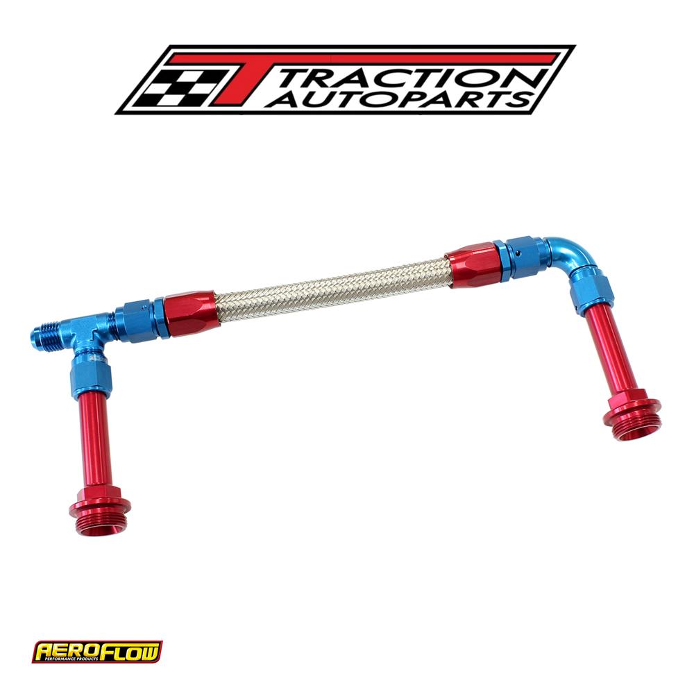 Holley Dual Inlet Rail -6 an Blue Suit 2 x Metering Blocks