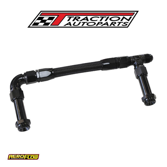 Holley Dual Inlet Rail -8 an Black Suit 2 x Metering Blocks