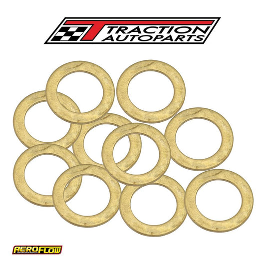 Brass Crush Washer Metric M 11 11 mm ID Suit -4 an 7/16" 10 Pac