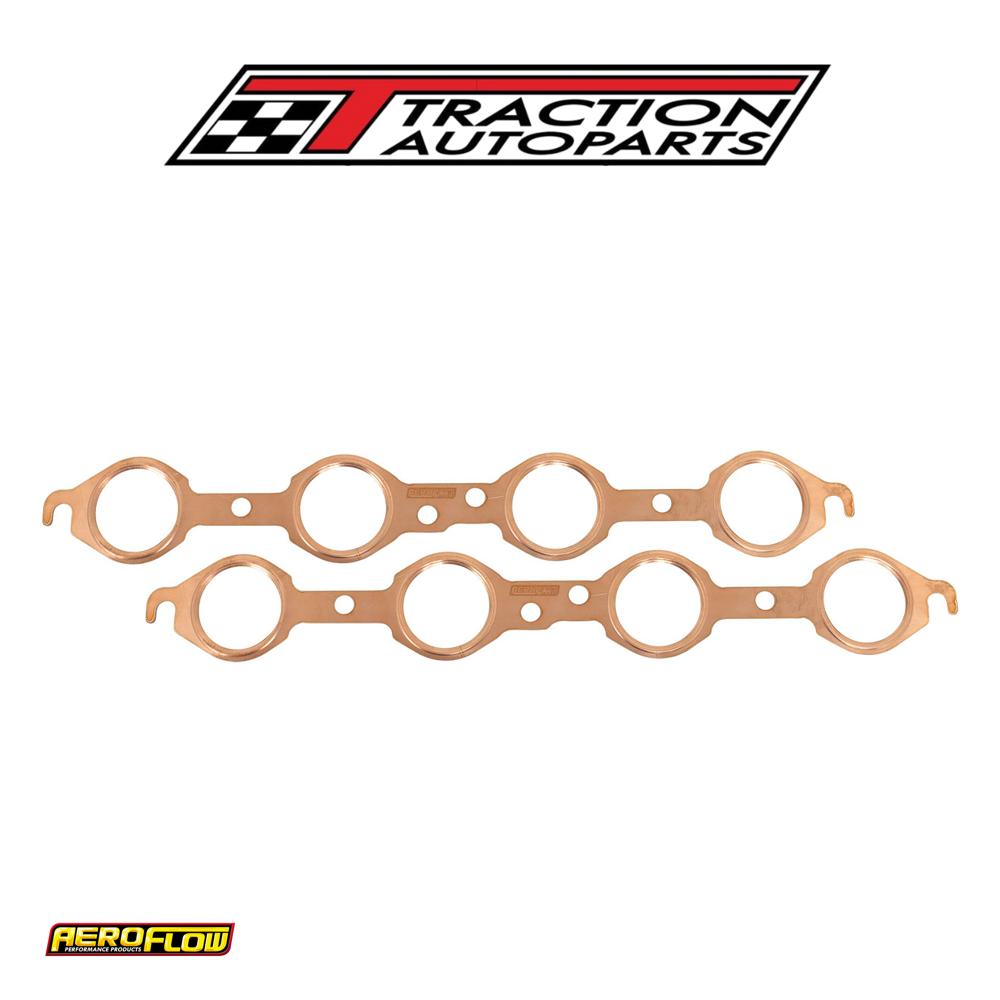 Gm Ls Round Exhaust Gaskets Copper Embossed Pair Ls 1 Chev