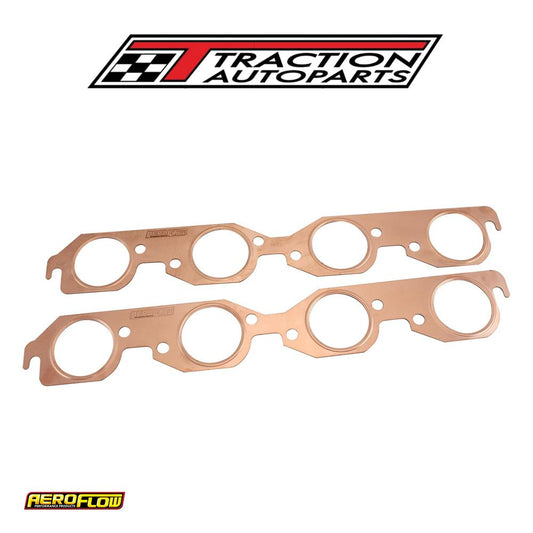 Bbc Round Exhaust Gaskets Copper Embossed Big Block Chevpair Aeroflow - Af 1854-1304