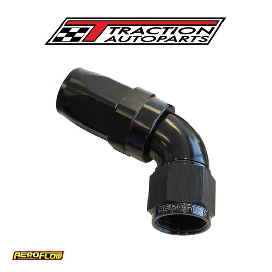 60 Deg Hose End -04 an Black Full Flow Taper Style