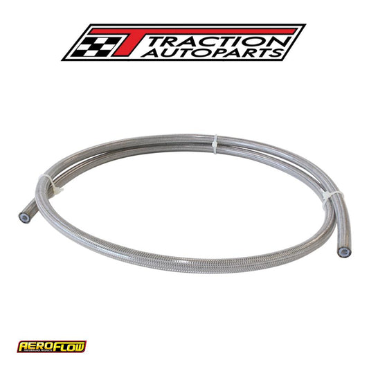 SS Teflon Braided Hose -3 an Cc 15 m Silver 3.5 mm ID 6.3 mm OD