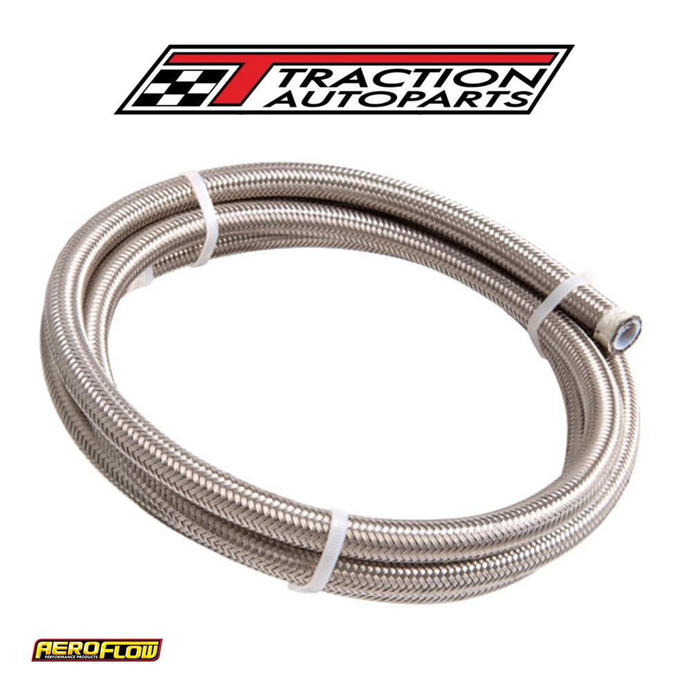 SS Teflon Braided Hose -4 an 15 m Silver 4.8 mm ID 7.6 mm OD
