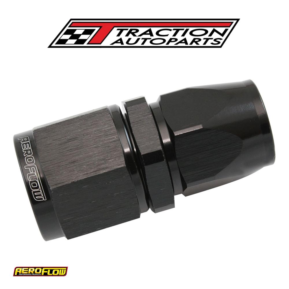 Stepped Straight End -6 Hose To -8 an Reducer Hose End Blackteflon Af 201-06-08 dblk