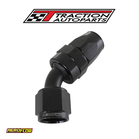 Alloy 45 Deg Hose End -3 an Black Swivel Nut Suit Teflon