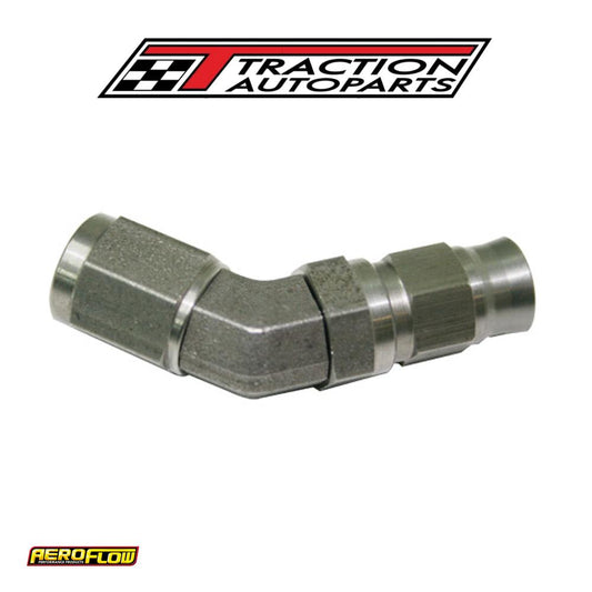 SS 45 Deg Hose End -4 an Steel Full Swivel Suit Teflon