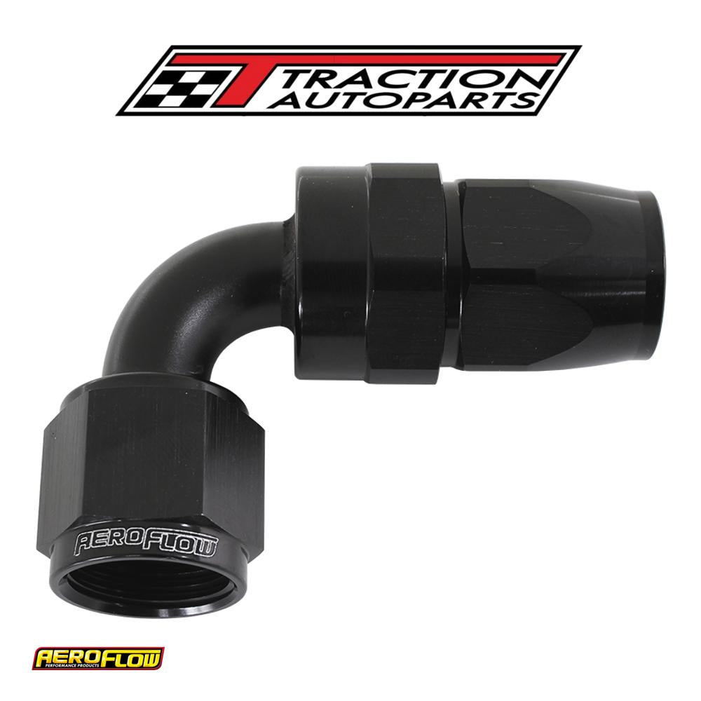 Alloy 90 Deg Hose End -3 an Black Swivel Nut Suit Teflon