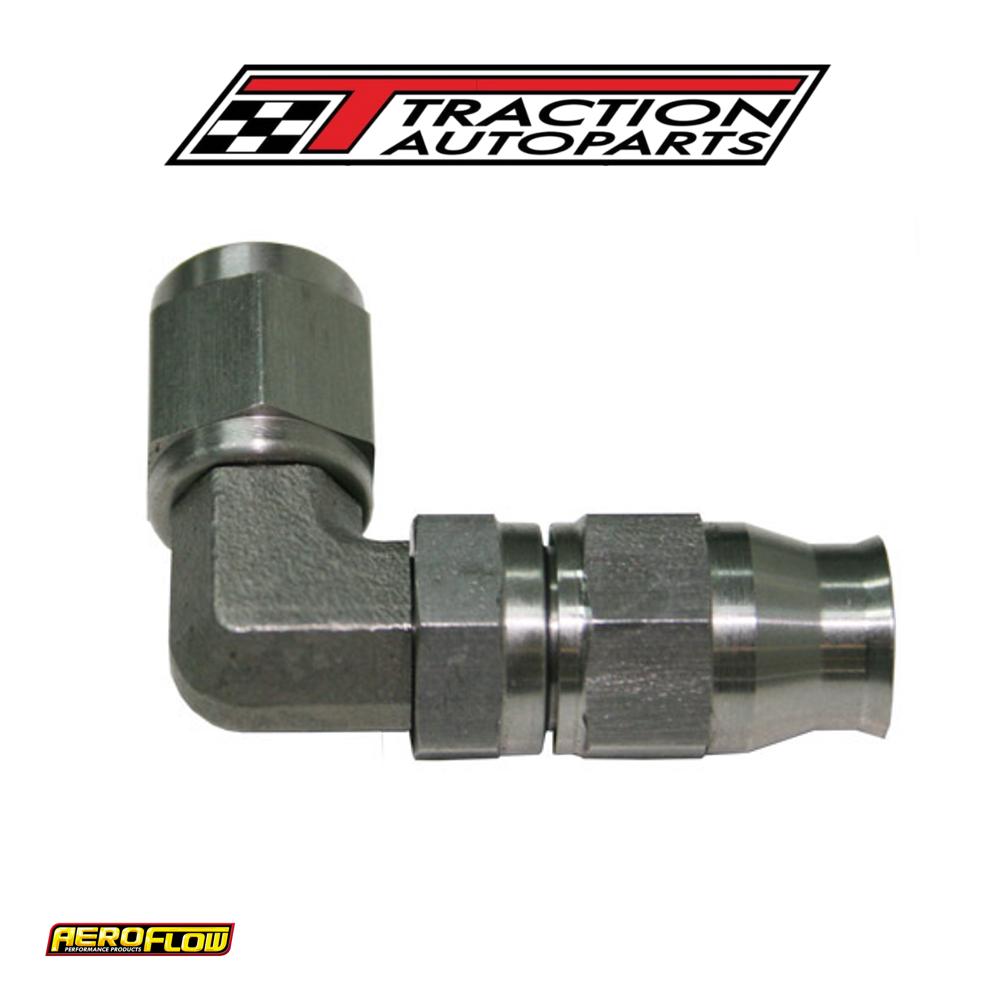 SS 90 Deg Hose End -4 an B-nut To -3 Teflon Hose