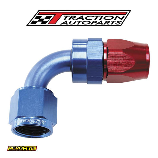 Alloy 90 Deg Hose End -8 an Blue Full Swivel Suit Teflon